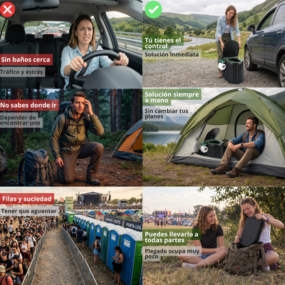 Inodoro Portátil Plegable Para Emergencias y Viajes